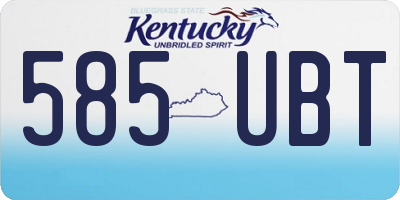 KY license plate 585UBT