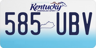 KY license plate 585UBV