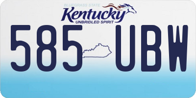 KY license plate 585UBW