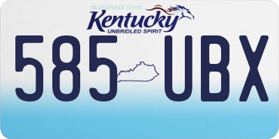 KY license plate 585UBX