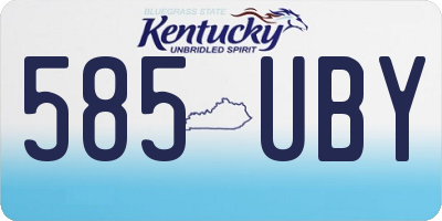 KY license plate 585UBY