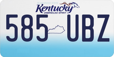 KY license plate 585UBZ