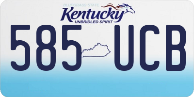 KY license plate 585UCB