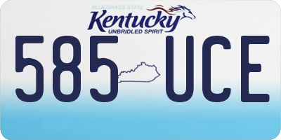 KY license plate 585UCE
