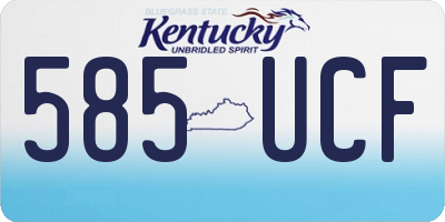 KY license plate 585UCF
