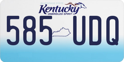 KY license plate 585UDQ
