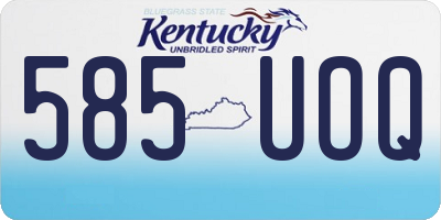 KY license plate 585UOQ