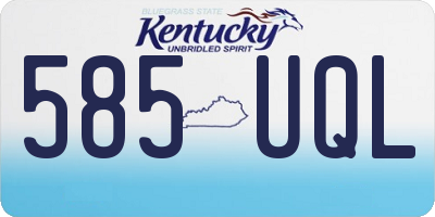 KY license plate 585UQL