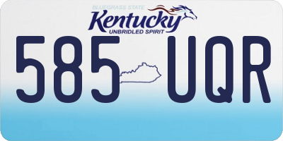 KY license plate 585UQR