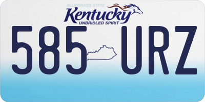 KY license plate 585URZ