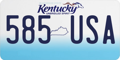 KY license plate 585USA