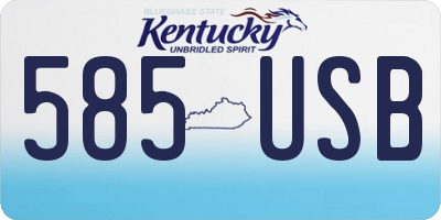 KY license plate 585USB