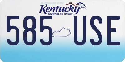 KY license plate 585USE