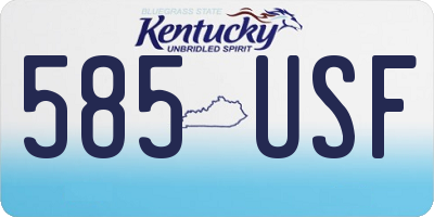 KY license plate 585USF