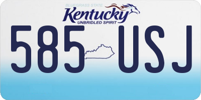 KY license plate 585USJ