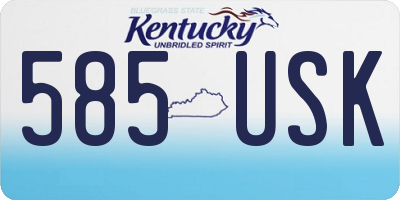 KY license plate 585USK