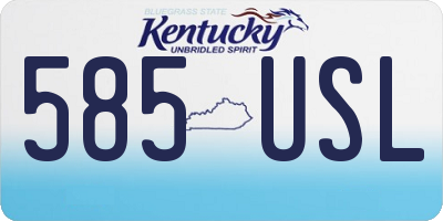 KY license plate 585USL