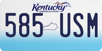 KY license plate 585USM
