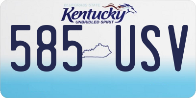KY license plate 585USV