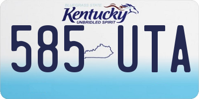 KY license plate 585UTA