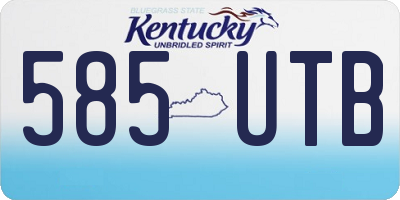 KY license plate 585UTB