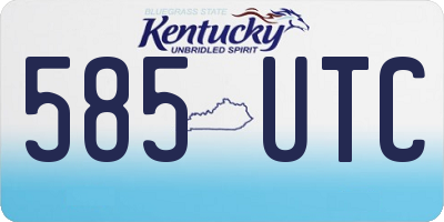KY license plate 585UTC