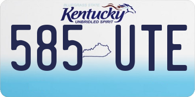 KY license plate 585UTE