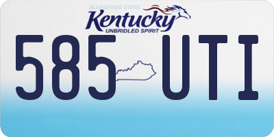 KY license plate 585UTI