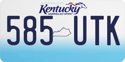 KY license plate 585UTK