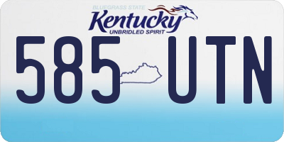 KY license plate 585UTN