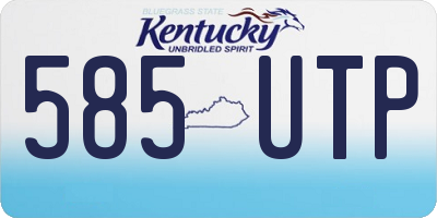 KY license plate 585UTP