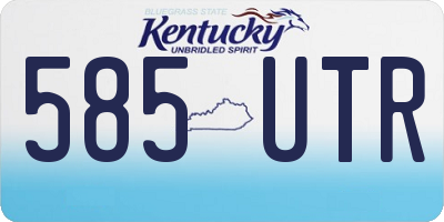 KY license plate 585UTR