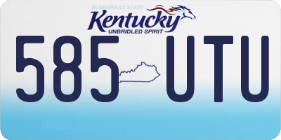 KY license plate 585UTU