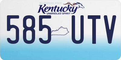 KY license plate 585UTV