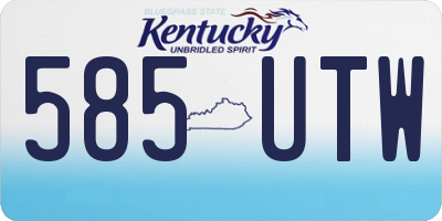 KY license plate 585UTW