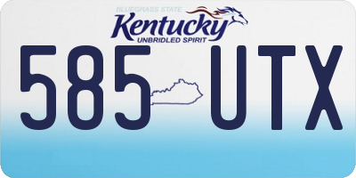 KY license plate 585UTX