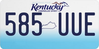 KY license plate 585UUE