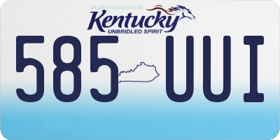 KY license plate 585UUI