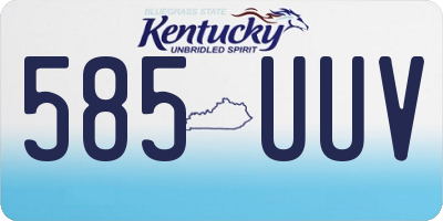 KY license plate 585UUV