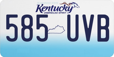 KY license plate 585UVB