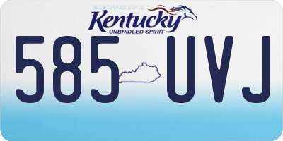 KY license plate 585UVJ