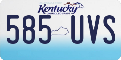 KY license plate 585UVS