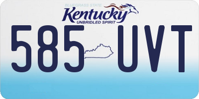 KY license plate 585UVT