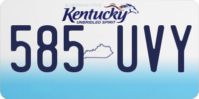 KY license plate 585UVY