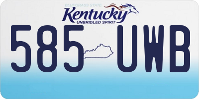 KY license plate 585UWB