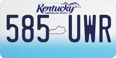 KY license plate 585UWR