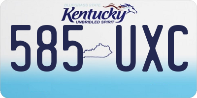 KY license plate 585UXC