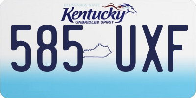 KY license plate 585UXF