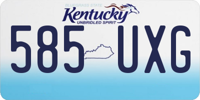 KY license plate 585UXG