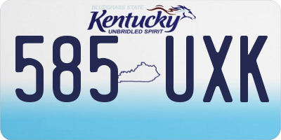 KY license plate 585UXK